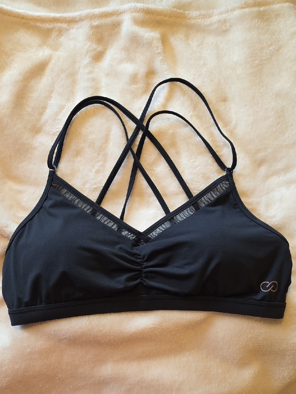 CALIA by Carrie Underwood Black Crisscross Strappy Sports Bra